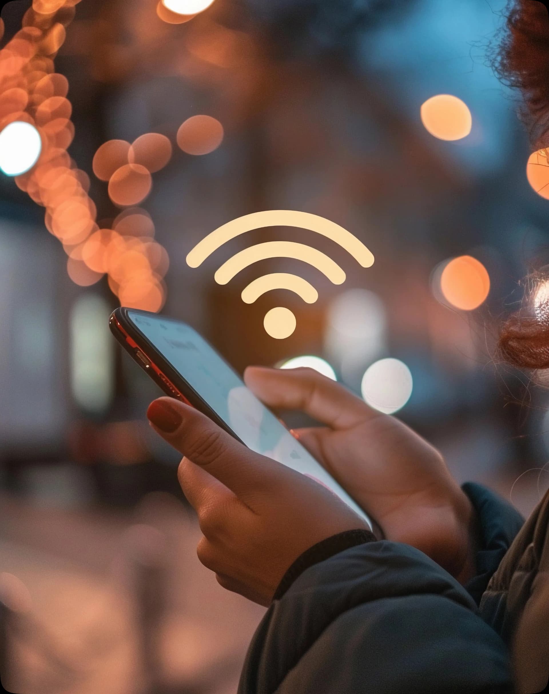 Person Using Smartphone Other Wireless Device Communicate